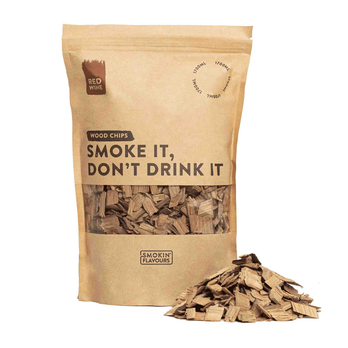 Zak Smokin' Flavours rooksnippers van rode wijnvaten van 1700 ml