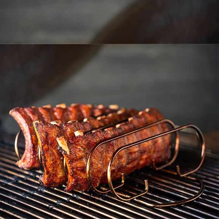 Zijaanzicht van het Smokin’ Flavours spareribsrek