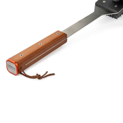 Turnpike BBQ Grid Brush met RVS borstelkop en teakhouten handvat