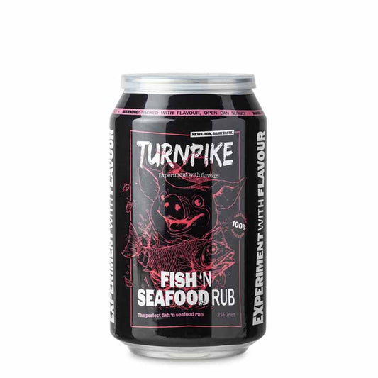Blik Turnpike Fish ’n Seafood Rub van 235 gram