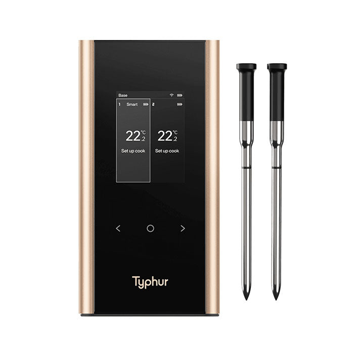 Typhur Sync Gold Smart Base met twee slanke draadloze probes