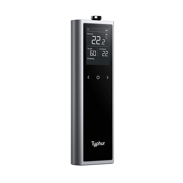 Smart Base van de Typhur Sync One met temperatuurweergave