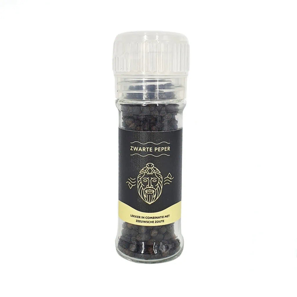 Zeeuwsche Zoute pepermolen met biologische zwarte peper van 45 gram